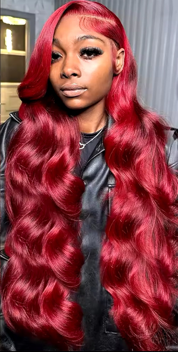 Burgundy 99J 13x4 HD lace wig