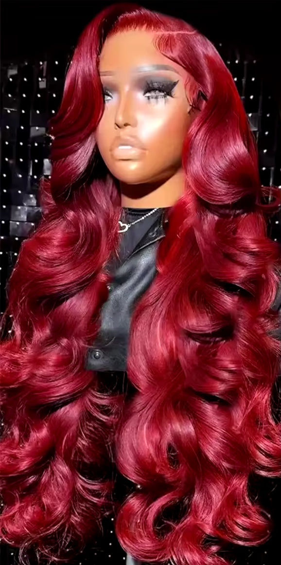 Burgundy 99J 13x4 HD lace wig