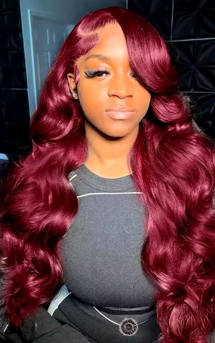 Burgundy 99J 13x4 HD lace wig